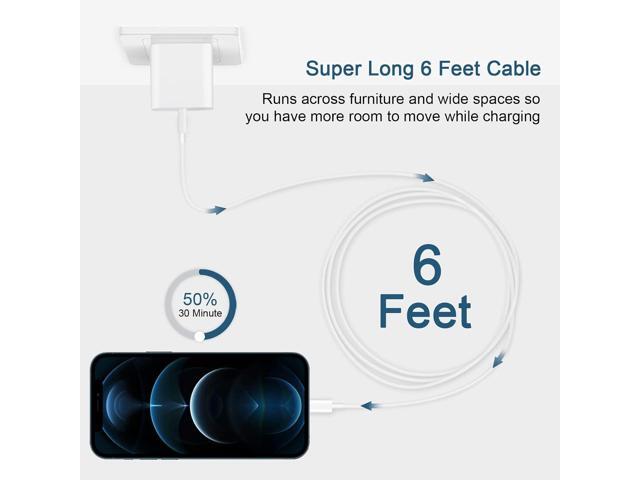 Phone Charger Fast Charging, MFi Certified 2-Pack 20W USB-C Fast Charger with 6FT Fast Charging Cable for IP 14/13/12/11/Xs/8, i Pad and More