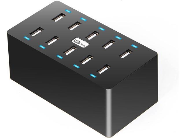 10 Ports Wall Charger, 50W 10-Port Family-Sized Desktop USB Rapid Charger,Multiple Charging Station,Compatible with Smartphones and Other USB.