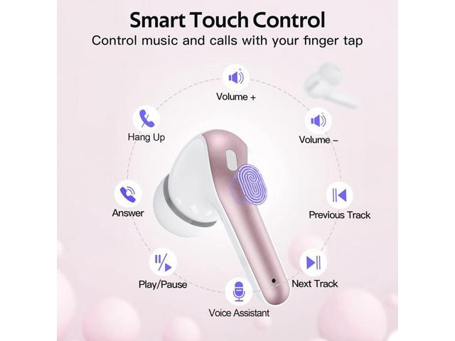 TAGRY Bluetooth Headphones True Wireless Earbuds 60H Playback LED Power Display Earphones with Wireless Charging Case IPX5 Waterproof in-Ear...