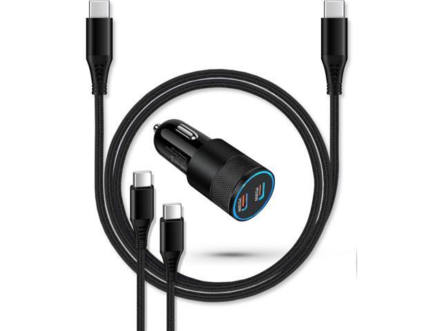 Super Fast Car Charger for Samsung Galaxy, 3pack 60w Dual-Port USB-C Car Charger Cigarette Lighter Adapter + 2pcs Pd Typec to C Cable for Galaxy...