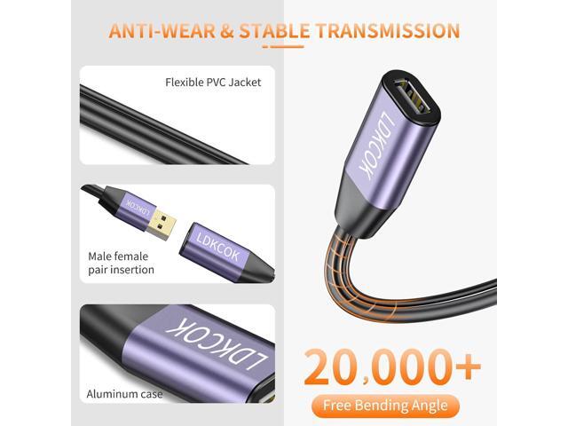 LDKCOK USB 2.0 Type A Male to A Female Active Repeater Extension Cable 100ft, High Speed 480 Mbps