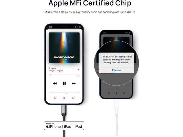 JSAUX Lightning to 3.5mm Audio Cord 6FT, [Apple Mfi Certified] Aux Cable Compatible with iPhone 14/14 Pro/13/13 Pro Max/12/12 Mini/12 Pro/12 Pro...