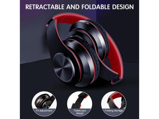 Bluetooth Wireless Over Ear Headphones, HiFi Stereo Sound Foldable Headphones,Colorful LED Lights Headphones with Built-in Mic,Wired for...