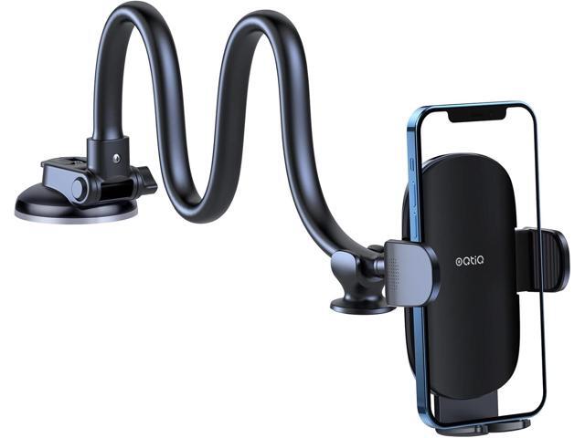 OQTIQ 13' Gooseneck Car Phone Mount Windshield & Dashboard Holder with Strong Suction Cup, Anti-Shake Stabilizer, One-Button Release Compatible...