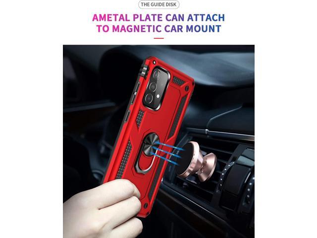 Military Grade Drop Impact for Samsung Galaxy A52 5G Case 360 Metal Rotating Ring Kickstand Holder Armor Heavy Duty Shockproof Case for Galaxy A52...