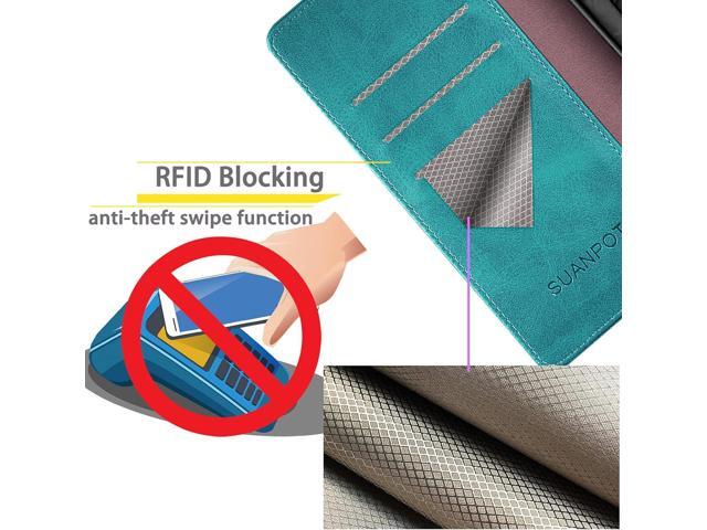 SUANPOT for Samsung Galaxy S22 with RFID Blocking Leather Wallet case Credit Card Holder,Flip Folio Book Phone case Shockproof Cover Women Men for...