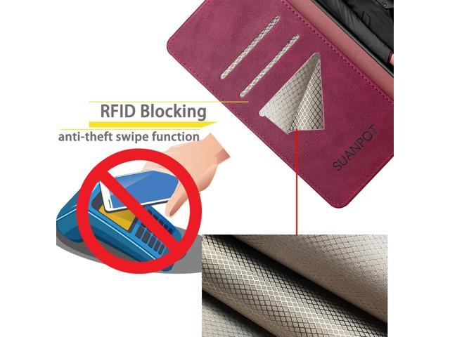 SUANPOT for Samsung Galaxy Note 9 6.4' with RFID Blocking Leather Wallet case Credit Card Holder, Flip Folio Book Phone case Cover Purse Poket for...
