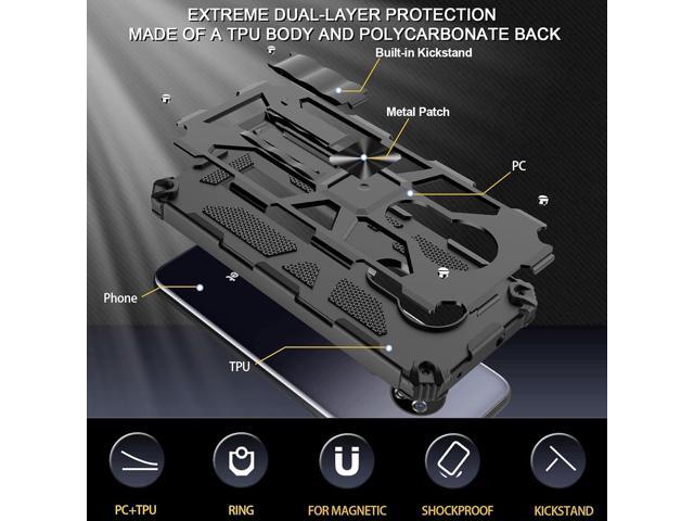 Ailiber for Cricket Ovation Case, AT & T Radiant Max Phone Case with Screen Protector, for Magnetic Car Mount, Kickstand Holder, Rugged Shockproof...