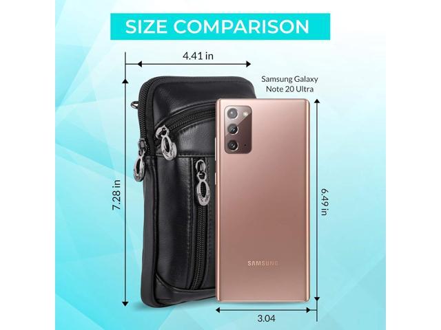 Hengwin Small Leather Crossbody Shoulder Bag Men Belt Clip Phone Holster Case Belt Loop Pouch Waist Bag Pack Fit for iPhone 15 14 13 Pro Max 8 7 6...
