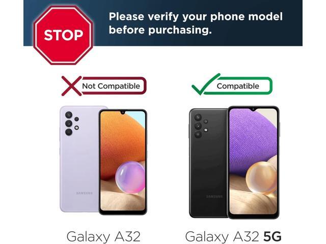 Encased Falcon Designed for Samsung Galaxy A32 5G Belt Clip Case, Full Body Protective Phone Case with Holster (Black)