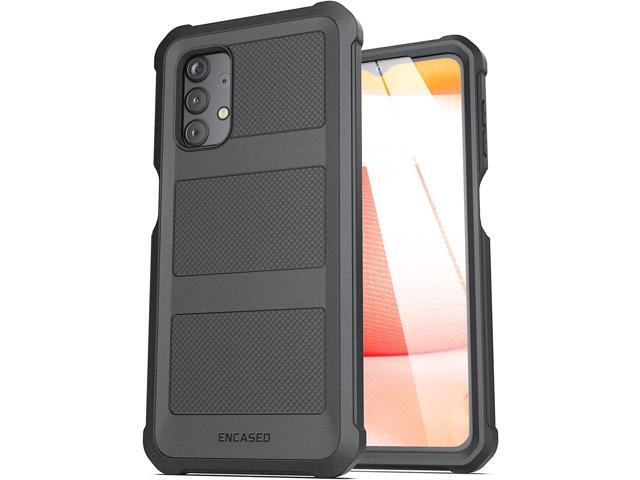 Encased Falcon Designed for Samsung Galaxy A32 5G Belt Clip Case, Full Body Protective Phone Case with Holster (Black)