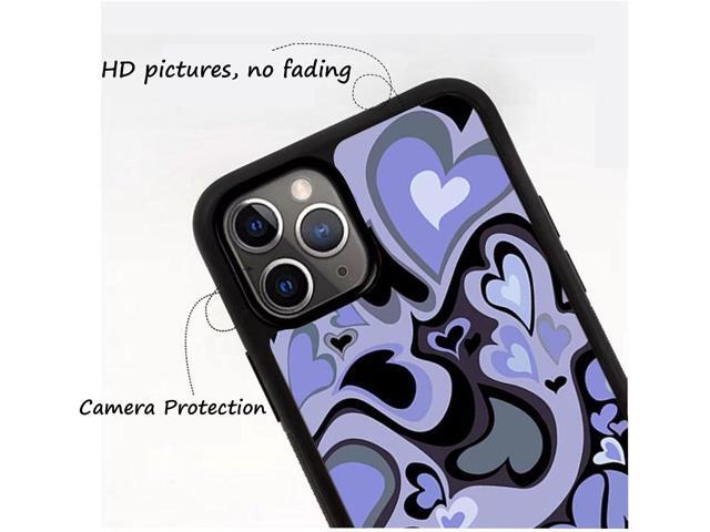 Cute Phone Cases Purple Love Heart Cute Phone Case Slim Soft Protective Phone Case Compatible with iPhone 11