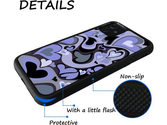Cute Phone Cases Purple Love Heart Cute Phone Case Slim Soft Protective Phone Case Compatible with iPhone 11