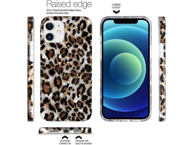 J. west Case Compatible with iPhone 11 6.1-inch, Luxury Sparkle Translucent Clear Leopard Cheetah Print Pearly Design Soft Silicone Slim TPU...