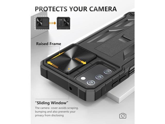 for Samsung Galaxy A03s Protective Case: Military Grade Drop Proof Full Protection Mobile Phone Cover with Kickstand Rugged Shockproof TPU Matte...
