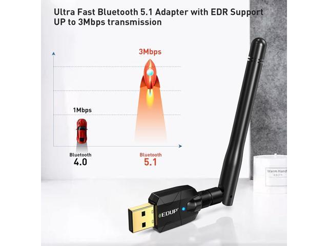 Long Range USB Bluetooth 5.1 Adapter for PC USB Bluetooth Adapter Wireless Audio Dongle 328FT / 100M 5.1 Blue Tooth Transmitter Receiver for...