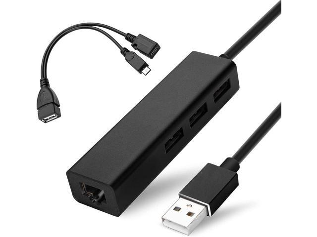 OTG Cable for TV Stick 4K Lite, Max, Cube, with Ethernet Adapter, USB HUB to Add Memory Storage and Bluetooth