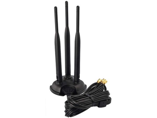 2.4GHz 5GHz Dual Band WiFi Antenna, 3 RP-SMA Male Antenna Magnetic Base for PC Desktop Computer, WiFi Wireless Router, Mobile Hotspot, PCI PCIe...