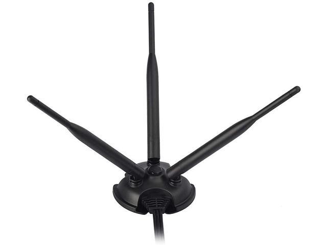 2.4GHz 5GHz Dual Band WiFi Antenna, 3 RP-SMA Male Antenna Magnetic Base for PC Desktop Computer, WiFi Wireless Router, Mobile Hotspot, PCI PCIe...