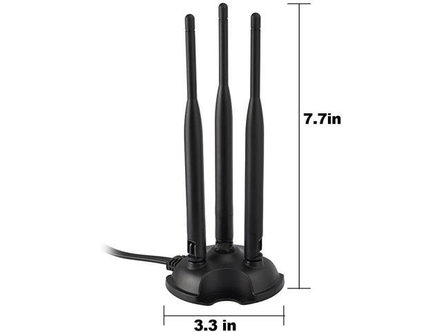 2.4GHz 5GHz Dual Band WiFi Antenna, 3 RP-SMA Male Antenna Magnetic Base for PC Desktop Computer, WiFi Wireless Router, Mobile Hotspot, PCI PCIe...