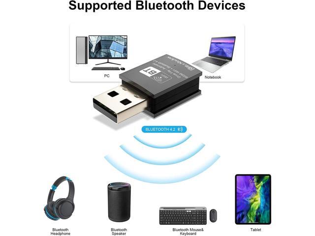 Blueshadow Mini 2-in-1 USB WiFi Bluetooth Adapter AC600-2.4G/5G Dual Band Wireless Network Adapter for Desktop PC, Bluetooth 4.2, WPA3 Network...