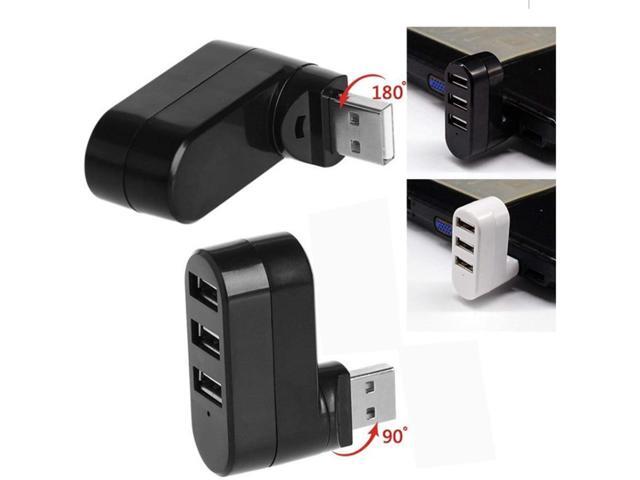 AYECEHI USB Port Splitter, USB 3 Port Compact Portable Rotatable HUB, USB Hub Dock [90°/180° Degree Rotatable] for PC Laptop Notebook and More - Black