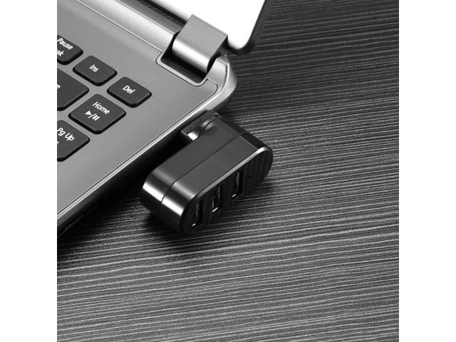 AYECEHI USB Port Splitter, USB 3 Port Compact Portable Rotatable HUB, USB Hub Dock [90°/180° Degree Rotatable] for PC Laptop Notebook and More - Black