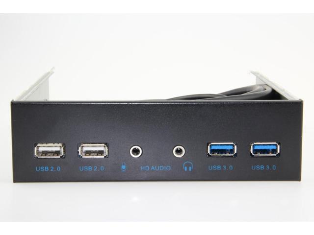 UCEC 5.25 Inch Front Panel USB Hub with 2-Port USB 3.0 & 2-Port USB 2.0 & HD Audio Output Port & Microphone Input Port for Desktop [ 20 Pin...