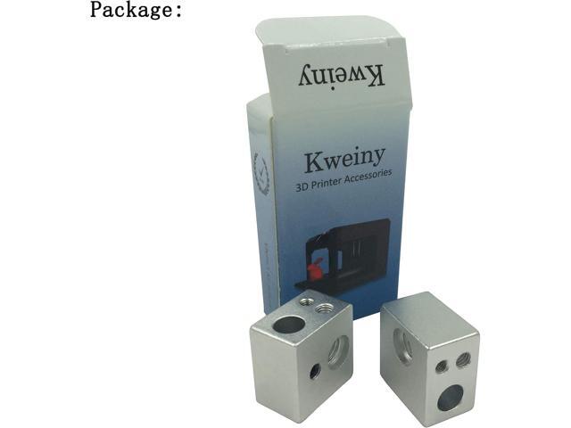 MK10 Heater Block 2PCS for 3D Printer Hotend Fit with M3 and M4 Thermistor