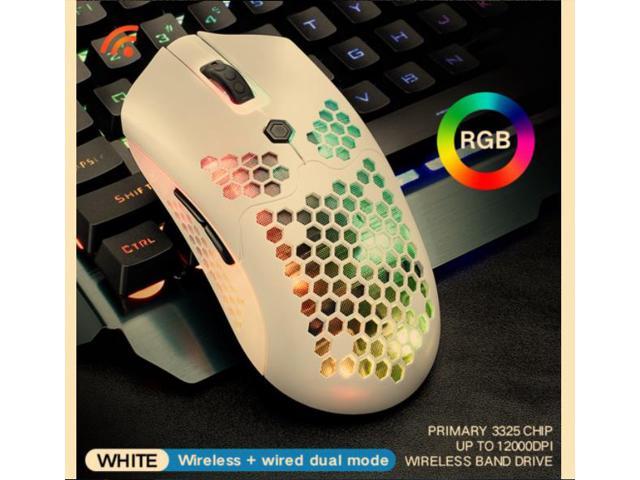 X2 Wireless Gaming Mouse 7 Buttons 12000 DPI Adjustable RGB Backlit Ergonomic Mouse Lightweight Honeycomb Shell Gamer Mice