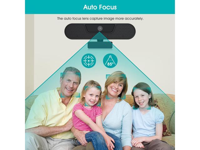 VIZOLINK 4K Webcam with 4 Noise-canceling Microphones for Computer/Laptop/Mac, Privacy Cover and Tripod, Work with Video Conference, Live...