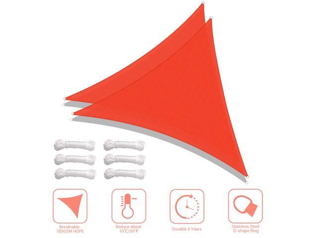Yescom 2 Pack 25 Ft 97% UV Block Triangle Sun Shade Sail Canopy Outdoor Pool Cover Net