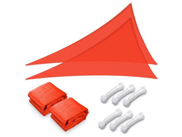 Yescom 2 Pack 25 Ft 97% UV Block Triangle Sun Shade Sail Canopy Outdoor Pool Cover Net