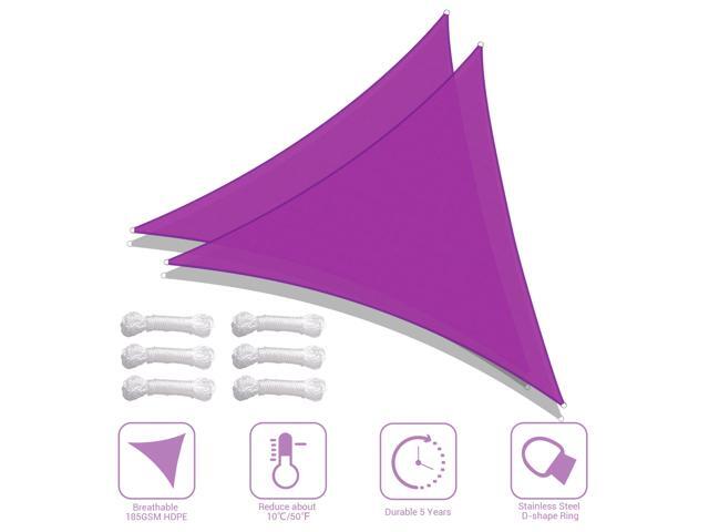 Yescom 2 Pack 28 Ft 97% UV Block Triangle Sun Shade Sail Canopy Outdoor Patio Awning