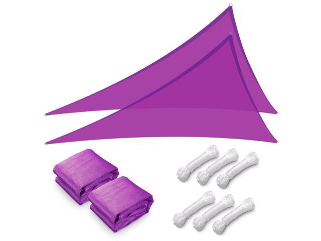 Yescom 2 Pack 28 Ft 97% UV Block Triangle Sun Shade Sail Canopy Outdoor Patio Awning