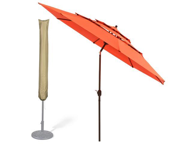 Photos - Other household accessories YescomUSA Yescom 11 Ft 3 Tier Patio Umbrella with Protective Cover Crank Push to Til 