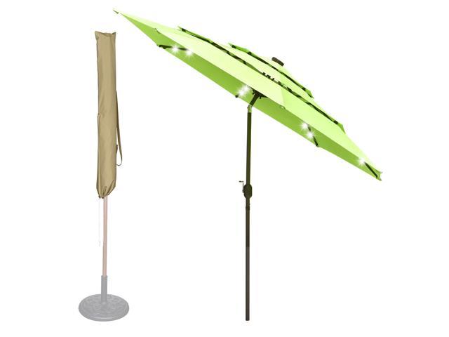 Photos - Other household accessories YescomUSA Yescom 10 Ft 3 Tier Patio Umbrella with Protective Cover Solar LED Crank & 