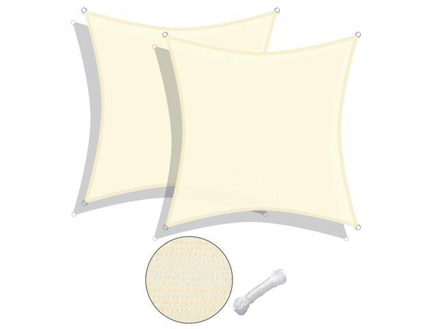 Yescom 2 Pack 10x10 Ft 97% UV Block Square Sun Shade Sail HDPE Canopy Cover Net Pool