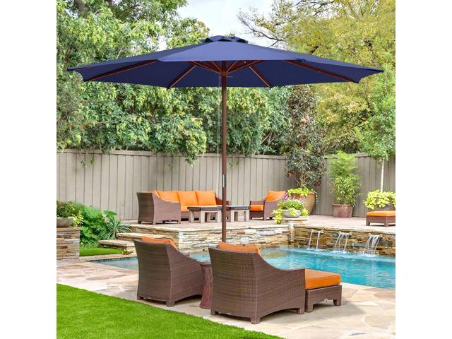 Photos - Other household accessories YescomUSA 9ft Wooden Pole Patio Umbrella 8 Ribs Outdoor Garden Parasol Backyard Suns 