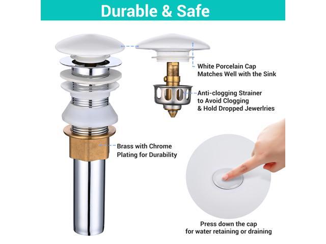 Aquaterior 2 Pack Round Bathroom Vessel Sink with Pop up Drain 16'x5' Above Counter Ceramic Vessel Sink For Hotel