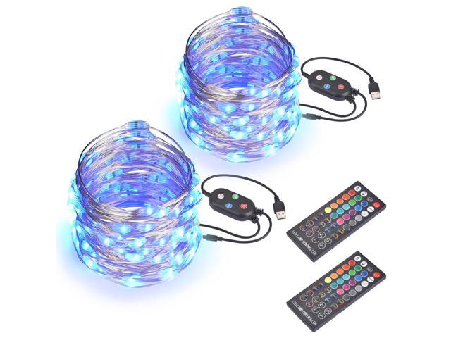 Photos - LED Strip YescomUSA Yescom 2 Packs 33FT LED String Lights 100 Led RGB Lights 20 Colors with Re 