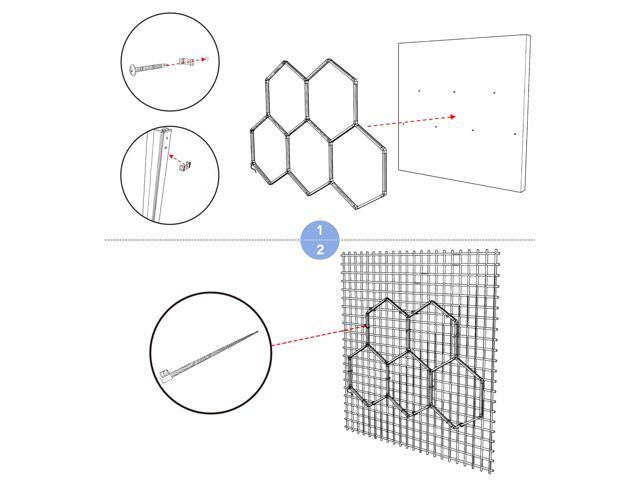 Yescom 10 Blocks Magnetic Quantum LED Light Panel Wall-mount Touch Sensitive Bedroom Gifts