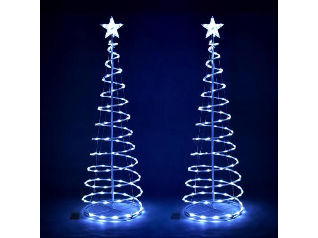 Photos - Other Jewellery YescomUSA 5 Ft LED Spiral Tree Light Cool White 182 LED New Year Xmas Decor Battery 