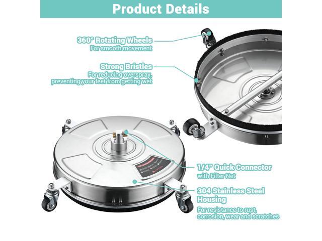 Yescom 18' Stainless Steel Surface Cleaner Attachment Pressure Washer 4 Wheels