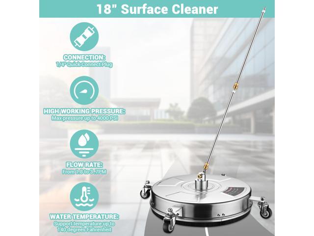 Yescom 18' Stainless Steel Surface Cleaner Attachment Pressure Washer 4 Wheels