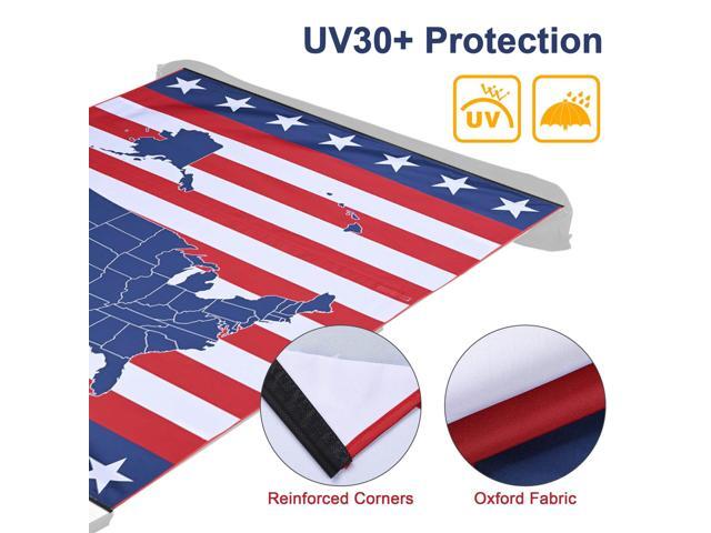 Yescom Car Side Awning Replacement 6.5x7.8 Ft Rooftop Tent SUV Outdoor Camping US Map