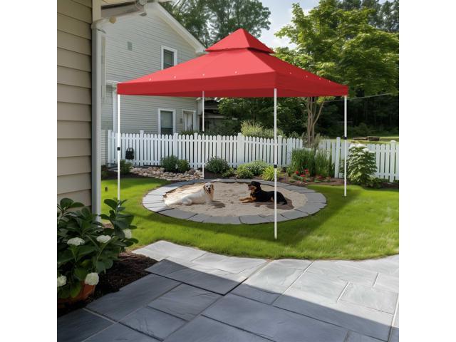 Yescom 8x8Ft 2-Tier Gazebo Top Replacement UV30+ for 2 Tier Outdoor Patio Canopy Cover Party Backyard Garden Red