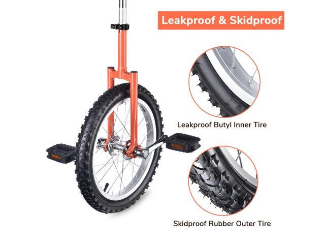 Yescom 16 In Wheel Outdoor Unicycle Adjustable Seat Exercise Bicycle Balance Training for Adults Teenagers Kids, Orange