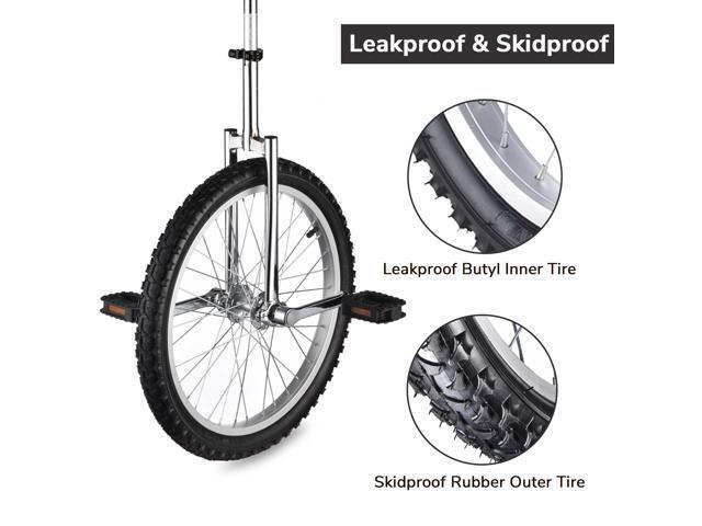Yescom 20 In Wheel Outdoor Unicycle Leakproof Butyl Tire Circus Bike Balance Training for Adults Teenagers Kids, Silver