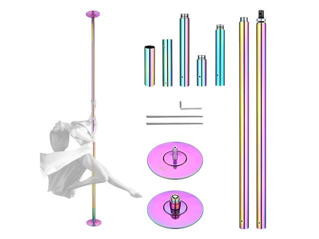 Yescom 10FT Professional Stripper Pole Static Spinning Dancing Pole Kit with Extensions for Home Gym Fitness,Colorful